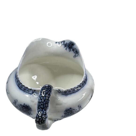 Antique Marlborough England Flow Blue Gravy Boat Porcelain  John Maddock & Sons - Picture 7 of 14
